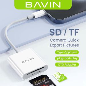 BAVIN O34 / O38 OTG 2-IN-1 Card Reader Adapter For TF Card & Memory Micro SD Card Support Data Transfer for Laptop