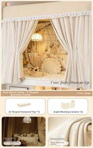 YANYANGTIAN | Heavy Blocking U-Shaped Track Bed Curtain 1PC