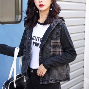 Áo Vest Denim Nữ Mùa Hè Mỏng Cỡ Lớn Có Túi Nút Kẻ Caro Phong Cách Hàn Quốc Áo Khoác Ngoài Ngắn Cho Nữ