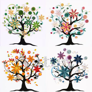 All Year Round Evergreen Tree Paper Quilling Holiday Gift Line Drawing Material Package Teaching Kit School Opening Craft Class Autou