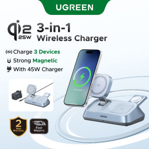 UGREEN 3-IN-1 Qi2 35W MagFlow Wireless Charger Magsafe Charger With MFi for iPhone 17 16 Pro Max iPhone 15 14 Apple Watch AirPods Xiaomi Air 2S Galaxy Buds Google Pixel Phone Holder Qi2.2 Version