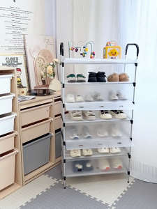 NewTide 4/5/6 Layers Shoe Organizer With Cover Stackble Stainless Steel Dustrproof Shoe Storage Dustproof Rack Box