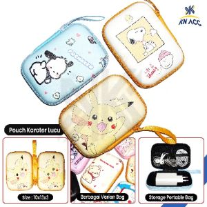 [KN ACC] NVN-TS5 HAND BAG POUCH DOMPET CHARGER HEADSET POWER BANK MAKEUP SERBAGUNA KARAKTER LUCU