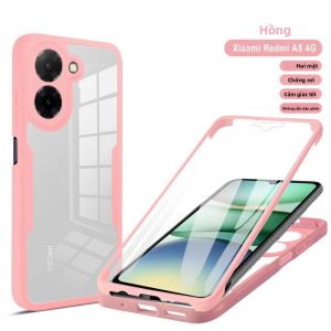 Ốp Bảo Vệ Màn Hình Toàn Thân Trong Suốt 360 Độ Cho Redmi A5 4G Global Chống Sốc Chống Trượt Hai Lớp Chống Vân Tay