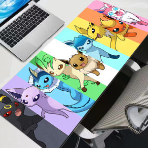 Bandai | Pokemon Eevee Evolutions All Forms Rainbow Anime Large Gaming Mouse Pad Desk Mat,Non-Slip Anti-Dirt Extended Desk Mat