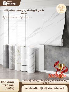 O Margo | Waterproof Moisture-proof Hide Imperfections Marble Tile-Imitating Self-Adhesive Wallpaper