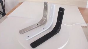 2/10Pcs Loft Style Metal Shelf Bracket Heavy Duty L-shaped Shelf Support Thickened Black Iron Shelves Holder for Wooden Partition Right Angle Wall Mount Corner Brace