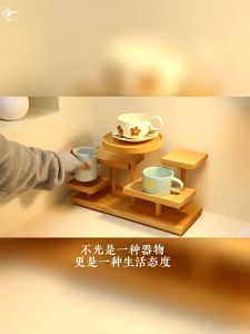 Solid Wood Desktop Decorative Shelf Jewellery Display Stand Multi-purpose Rack for Perfume and Food