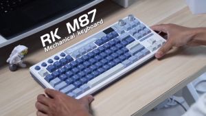 คีย์บอร์ดไร้สาย Royal Kludge RK M87 Ocean Blue เชื่อมต่อได้ 3 ระบบ Bluetoothwirlessสาย สินค้ารับประกันโดยผู้นำเข้าไทย