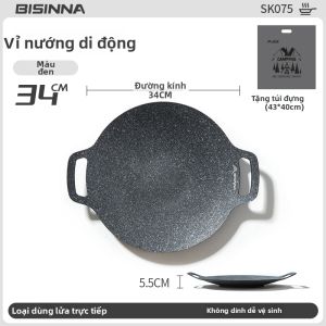 BSWOLF | Chảo Nướng BBQ Không Dính Dùng Ngoài Trời