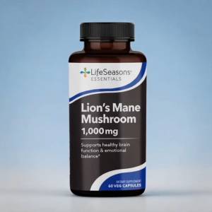 LifeSeasons Lions Mane Mushroom 1000mg Cognitive and Brain Support VegCaps 60s