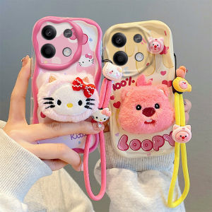 Phone Case Redmi Note 13 Pro Note13Pro 4G 5G Classic Cute 3D Summer Macaron Cartoon Casing Shockproof Silicone Soft Back Cover with Doll Lanyard 2024