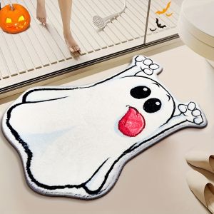 VIKAMA Hoạt Hình Hình Ma Thảm Tắm Chống Trơn Trượt Thấm Hút Nước Phòng Tắm Thảm Trang Trí Nhà Dễ Thương Lưỡi Ra Ngoài Thiết Kế Tầng Thảm Chùi Chân