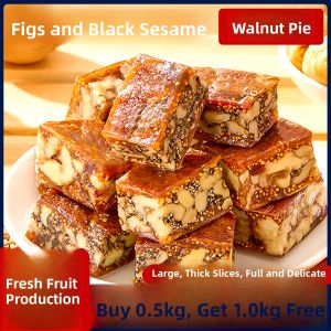 Fig Black Sesame Walnut Pie Snack for Pregnant Women Leisure Food Special Product Cangzhou City Dry Fruit Cake 500g Bag