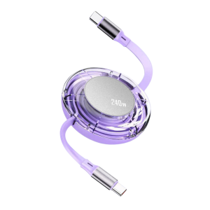 240W USB C to USB C Retractable Cable PD Fast Charging Type C Charger Cord Data Sync for iPhone 17/16/15 Samsung Xiaomi