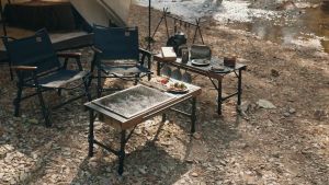 Naturehike IGT โต๊ะรวมกันกลางแจ้ง แคมป์ปิ้ง โต๊ะพับรวมกันโต๊ะทำอาหารบาร์บีคิวโต๊ะอลูมิเนียมอัลลอยด์แบบพกพา โต๊ะบาร์บีคิว BBQ ถอดออกได้