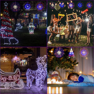 200LED Hanging Solar Fireworks Lights Outdoor Lighting LED String Lights Waterproof Fairy Lights Decoration Ceiling Window Christmas