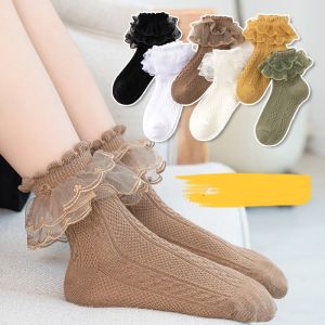 2023 Autumn Kids Socks For Girls Lace Tutu Baby Cotton Princess Childrens Girls Socks Fashion Ruffled Teenagers Sock 1-15Years