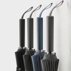 24 Bone Mens Umbrella Golf Straight Long Handle Umbrella Large Oversized Windproof Double Storm Business Umbrella 114cm Long Beach Umbrella Luxury Outdoor Parasol