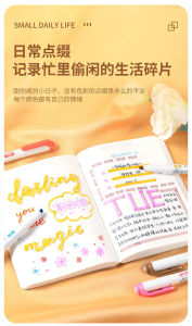 25 Colors Quick-Drying Double Sided Colorful Highlighter Pen for School Student Cute Pattern Hand Account Fluorescent Pen Creative Markers Stationery - Set of 5 pc / 5 color School Office Equipment  荧光笔套装糖果色学生笔记彩色记号笔