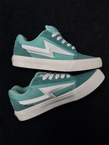 Green Color Block American Street Style Skate Shoes Knu Skool Collaborative Lightning Shoe Plump Bread Casual Sneakers