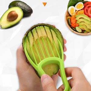 3Pcs 3 in 1 Avocado Slicer Mango Kiwi Fruit Pulp Separator Banana Cutter Butter Pitaya Peeler Slicer Plastic FruitKnife Kitchen Tool