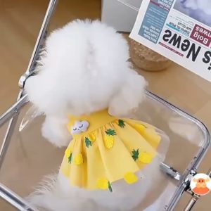 ชุดกระโปรงลายสับปะรดสุดน่ารัก ชุดกระโปรงสัตว์เลี้ยง เสื้อสุนัข เสื้อหมา เสื้อแมว พร้อมส่ง