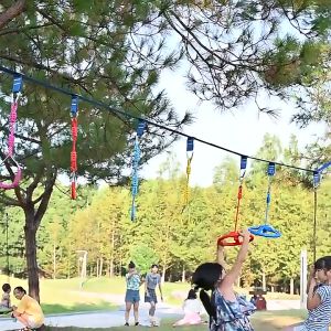 Kids Obstacles Hanging Training Slackline Kit Child Fitness Monkey Bars Gymnastic Rings Outdoor Swing 15m Slackline Educational Outdoor Garden Game