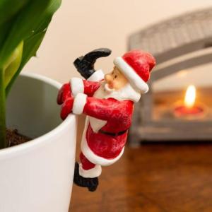 Christmas Santa Statue Claus Snowman Sculpture Flowerpot Vase Wall Hanging Decoration Resin Craft Item Christmas Gifts Ornaments