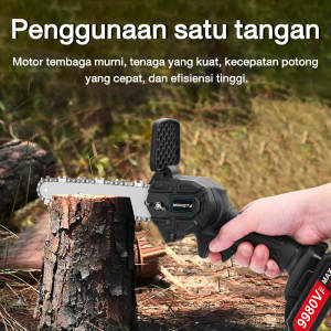 MGOB Mini Cordless Chainsaw 6 inchs Power Saws with Battery Rechargeable ​Portable Saw for Wood Cutting Lagaring Pang Kahoy Original