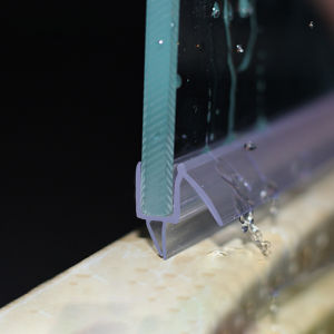 Bath Shower Screen Door Seal Strip PVC Frameless Glass Door Bottom Weather Stripping Seal Sweep Water Blocking Strips