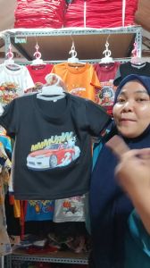 Baju Kaos Distro Harian Atasan Anak Laki Laki Motif Mobil Balap RedWhite Keren - Hypelane Kids - DTF