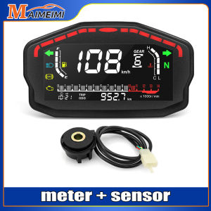 RYSJM | Motorcycle Digital Dash Panel Universal LCD Speedometer Odometer 2 4 Cylinder For Honda For Ducati For Kawasaki For Suzuki
