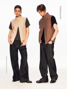 Áo Gile Hai Mặt Chất Liệu Linen Phong Cách Mỹ