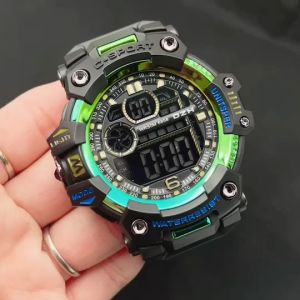 C-SPORT นาฬิกาผู้ชาย เท่ๆ แบรนด์แท้ กันน้ำได้ 100% สาย ยางเรซิน ขนาด 50 มม ฟังชั่นครบ