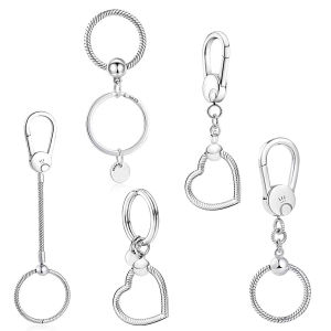 202 5New 925 Silver Llavero Lucky Ladybug Key Pendant Charm Beads Fit Original Brand Bracelet DIY Jewelry Making