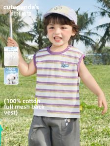 CUTEPANDAS | Áo Gile Mỏng Cotton Cho Trẻ Em Mùa Hè