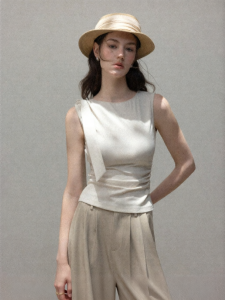 Cantonstory | Slimming Sleeveless Round Neck T-Shirt