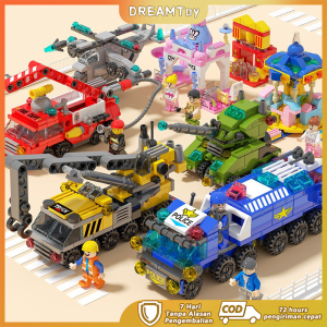 DREAMToy 6IN1 SWAT Model Mainan Edukasi Balok Kendaraan Rekayasa Mainan Anak laki-laki