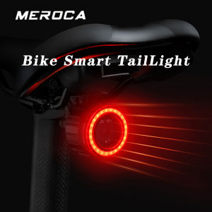 MEROCA USB Rechargeable Bike Tail Light Smart Auto Brake Sensing LED Rear Light Waterproof Ultra Bright Cycling Taillight for MTB Mountain Road Bike