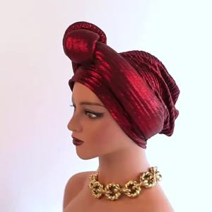 Khăn Trùm Đầu Kiểu Truyền Thống Gele Cho Nữ Chất Liệu Polyester Kiểu Dáng Khăn Turban Thắt Nút Dành Cho Đám Cưới Nigeria.