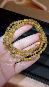 【 现货】💰 3mm 金发钛晶三圈 Golden Rutilated Quartz Bracelet四方来财💰护身避邪