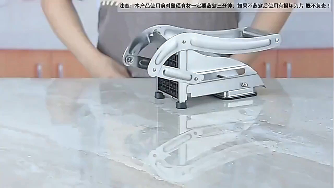 Stainless Steel Potato Cutter French Fry Cutter Household French Fries Potato Slicer with 2 Blades for Potatoes Carrots Cucumbers