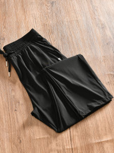 Ice Silk Mens Summer Thin Quick Dry Breathable Straight Leg Air Conditioning Casual Pants Self Cooling Four Sided Elastic