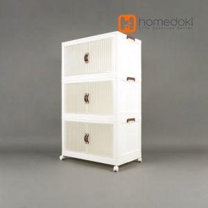 Homedoki Lemari Plastik 5 Susun/Lemari Plastik Pakaian /Lemari Plastik Estetik/Lemari Plastik Lipat