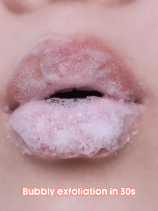 SHEGLAM Bubble Buff Lip Scrub Gentle Bubble Hydrating 30s Clean Melon Flavor Lip Care Smooth Makeup