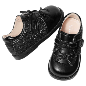 Princess Style Anti-Slip Baby Shoes Soft Bottom Crystal Decorated Silver Colored Single Shoes for Girls Childrens Footwear