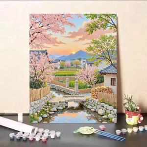 BILIBILI | Tranh Tô Màu Theo Số Bằng Sơn Acrylic Phong Cảnh Biển Tự Nhiên Trên Vải Bố Dành Cho Người Lớn - Bộ Dụng Cụ Tô Màu Theo Số Kỹ Thuật Số