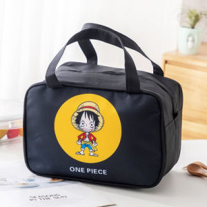 Thermal Aluminum Foil Lunch Box Bag Cartoon One Piece Handheld Bento Bag for Students Office Workers Men Women Kids