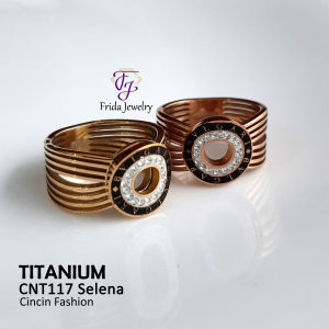 Cincin Ori Titanium Selena Branded Elegan Anti karat Perhiasan fashion Import Premium cnt117